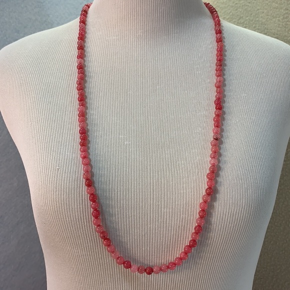 Pink Tones Glass Bead Necklace & Bracelet Set - Picture 2 of 12
